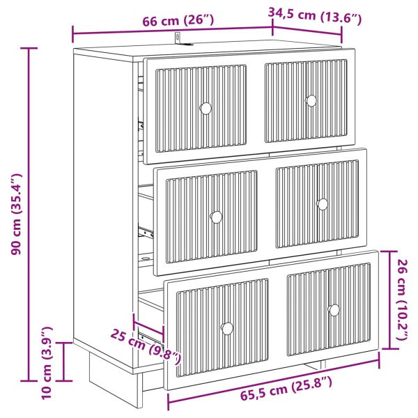 Чекмеджетен шкаф Старо дърво 66 x 34,5 x 90 см