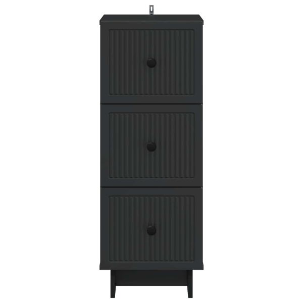 Чекмеджетен шкаф Черно 33 x 34,5 x 90 см Инженерна дървесина