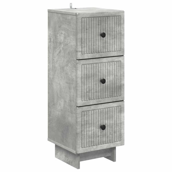 Чекмеджетен шкаф Бетонно сиво 33 x 34,5 x 90 см