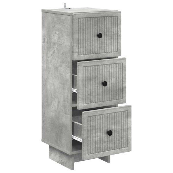 Чекмеджетен шкаф Бетонно сиво 33 x 34,5 x 90 см