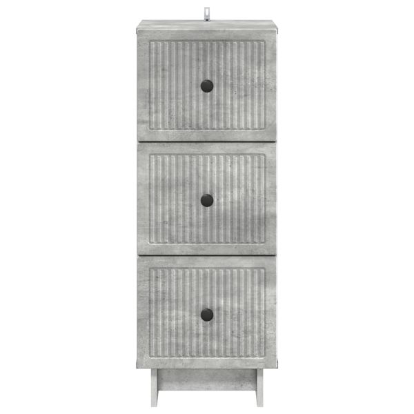 Чекмеджетен шкаф Бетонно сиво 33 x 34,5 x 90 см
