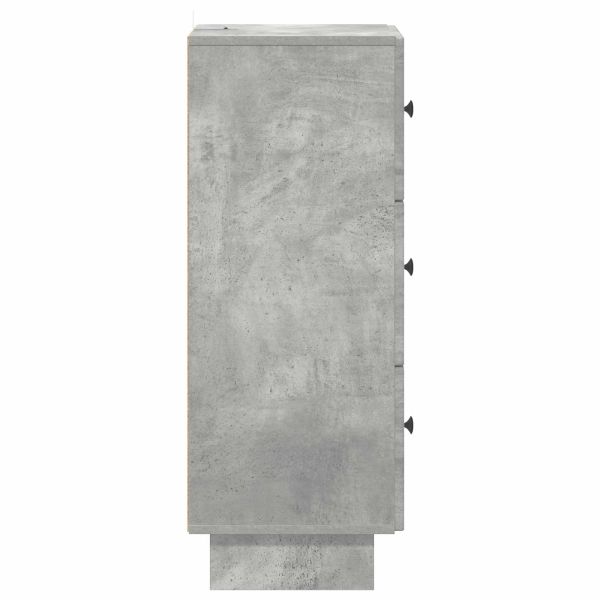Чекмеджетен шкаф Бетонно сиво 33 x 34,5 x 90 см