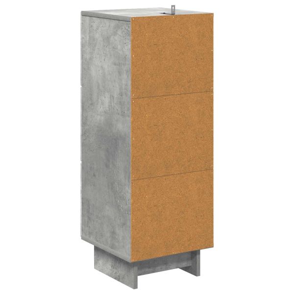 Чекмеджетен шкаф Бетонно сиво 33 x 34,5 x 90 см