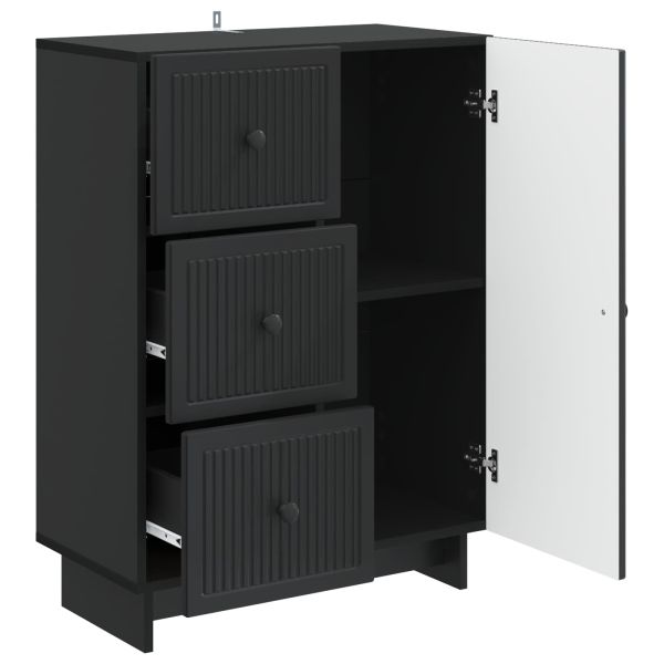 Служебен шкаф Черно 66 x 34,5 x 90 см Инженерна дървесина