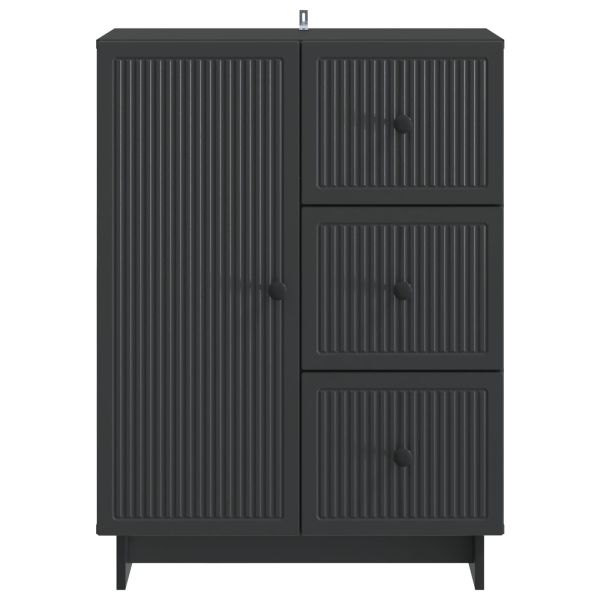 Служебен шкаф Черно 66 x 34,5 x 90 см Инженерна дървесина