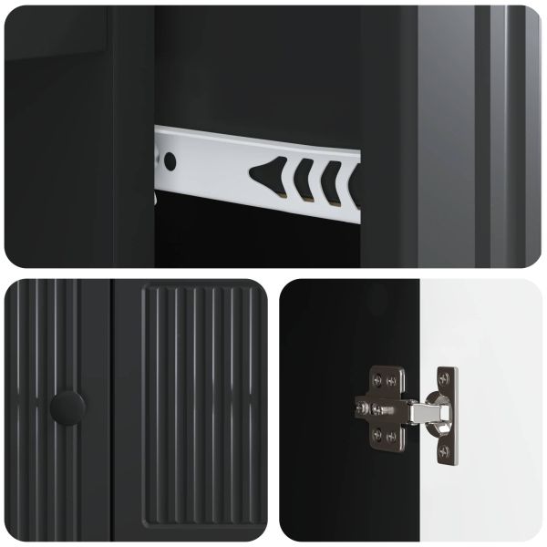 Служебен шкаф Черно 66 x 34,5 x 90 см Инженерна дървесина