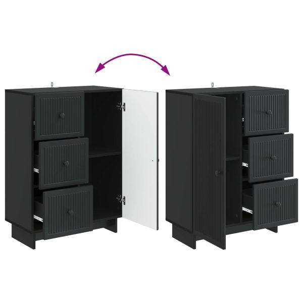 Служебен шкаф Черно 66 x 34,5 x 90 см Инженерна дървесина