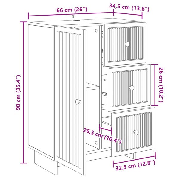 Служебен шкаф Черно 66 x 34,5 x 90 см Инженерна дървесина