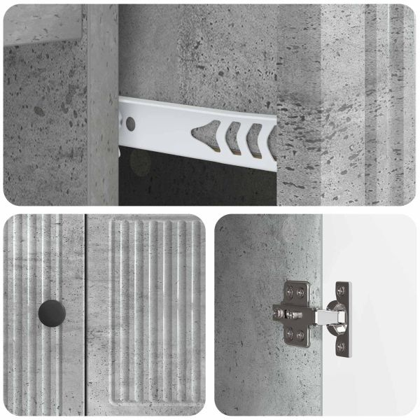 Служебен шкаф с чекмедже Бетонно сиво 66 x 34,5 x 90 см