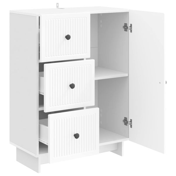 Служебен шкаф Бял гланц 66 x 34,5 x 90 см Инженерна дървесина