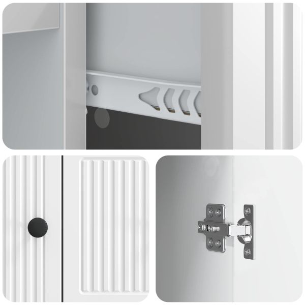 Служебен шкаф Бял гланц 66 x 34,5 x 90 см Инженерна дървесина