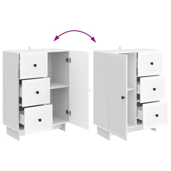 Служебен шкаф Бял гланц 66 x 34,5 x 90 см Инженерна дървесина