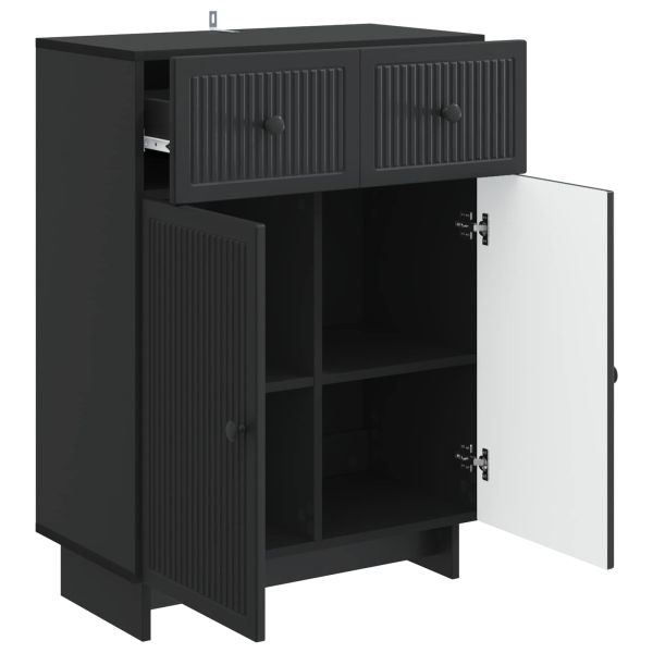 Служебен шкаф Черно 66 x 34,5 x 90 см Инженерна дървесина