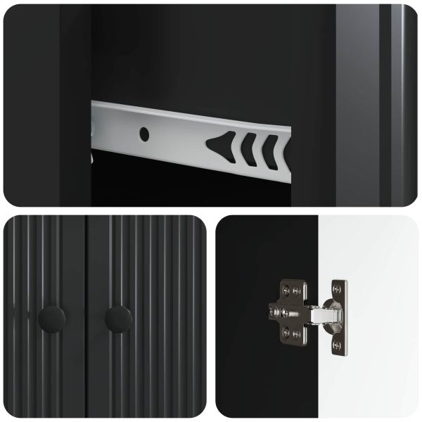 Служебен шкаф Черно 66 x 34,5 x 90 см Инженерна дървесина