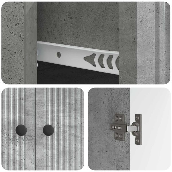 Служебен шкаф с чекмедже Бетонно сиво 66 x 34,5 x 90 см