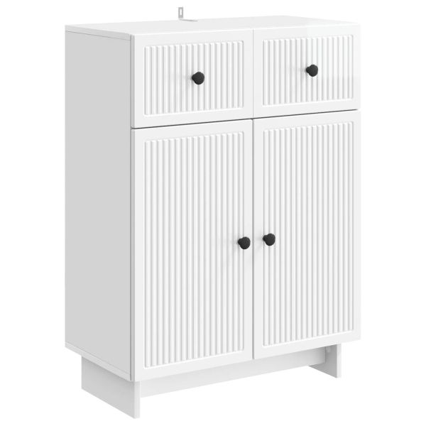 Служебен шкаф Бял гланц 66 x 34,5 x 90 см Инженерна дървесина