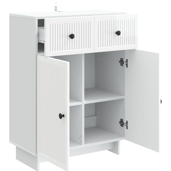 Служебен шкаф Бял гланц 66 x 34,5 x 90 см Инженерна дървесина