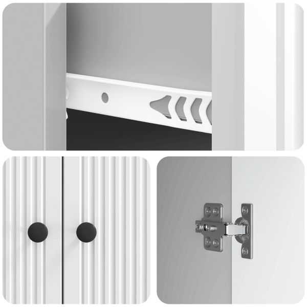 Служебен шкаф Бял гланц 66 x 34,5 x 90 см Инженерна дървесина