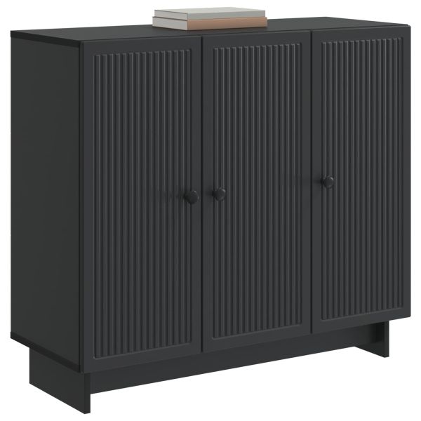 Служебен шкаф Черно 89 x 34,5 x 80 см Инженерна дървесина