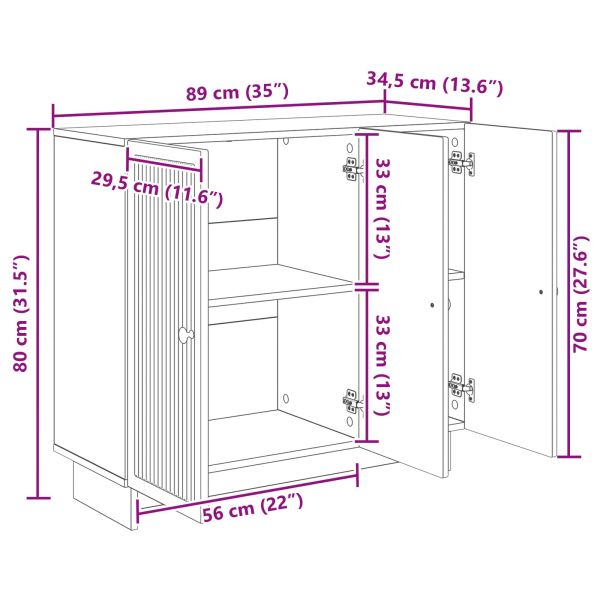 Служебен шкаф Черно 89 x 34,5 x 80 см Инженерна дървесина