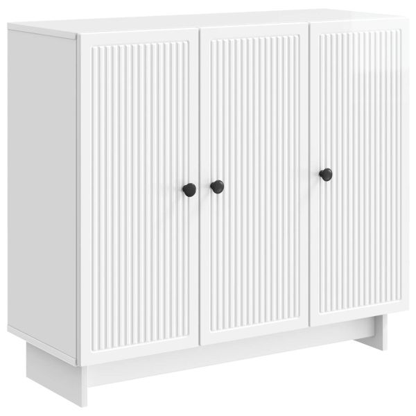 Служебен шкаф Бял гланц 89 x 34,5 x 80 см Инженерна дървесина