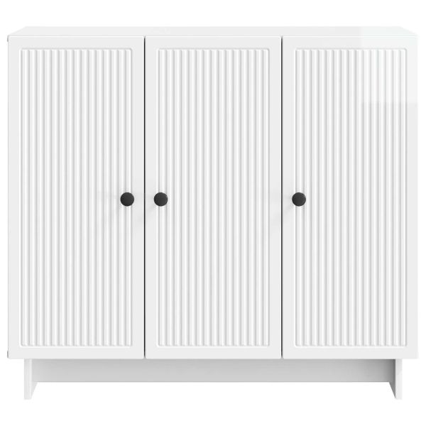 Служебен шкаф Бял гланц 89 x 34,5 x 80 см Инженерна дървесина