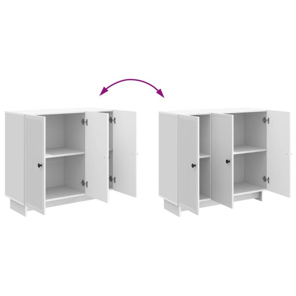 Служебен шкаф Бял гланц 89 x 34,5 x 80 см Инженерна дървесина