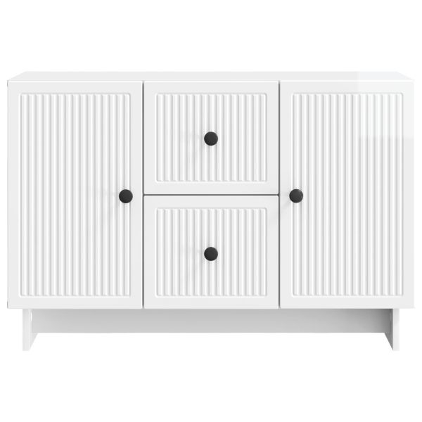 Служебен шкаф Бял гланц 89 x 34,5 x 60 см Инженерна дървесина