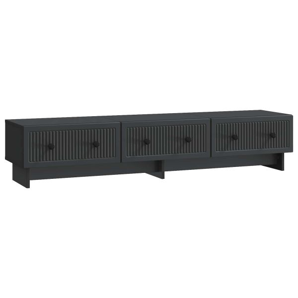 ТВ шкаф с чекмедже Черно 147 x 34,5 x 30 см Инженерна дървесина