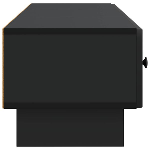 ТВ шкаф с чекмедже Черно 147 x 34,5 x 30 см Инженерна дървесина