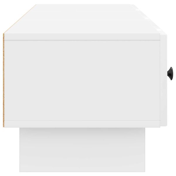 ТВ шкаф Бял гланц 147 x 34,5 x 30 см Инженерна дървесина