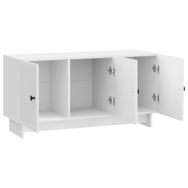 ТВ шкаф Бял гланц 99 x 34,5 x 50 см Инженерна дървесина