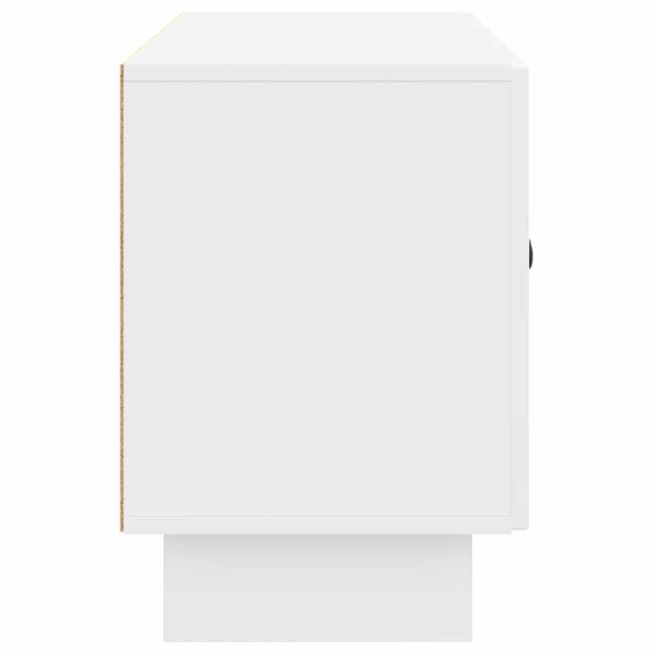 ТВ шкаф Бял гланц 99 x 34,5 x 50 см Инженерна дървесина