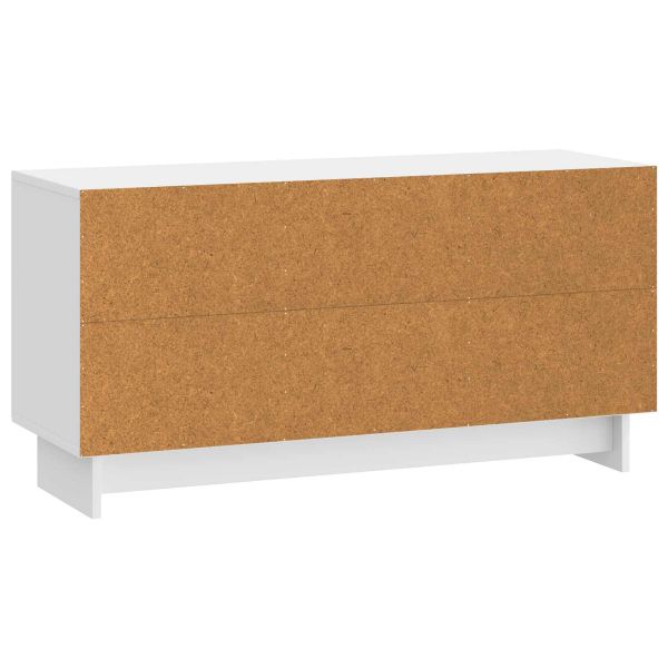 ТВ шкаф Бял гланц 99 x 34,5 x 50 см Инженерна дървесина