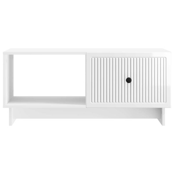 Масичка за кафе Бял гланц 90 x 50 x 40 cm Инженерна дървесина