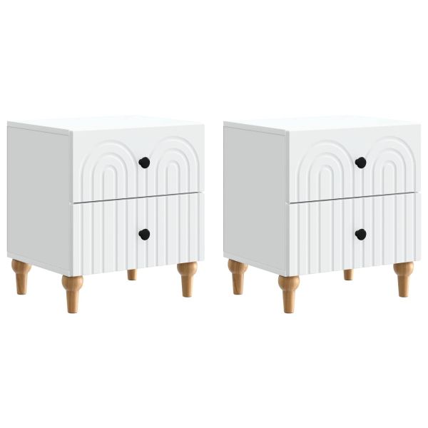 Нощен шкаф 2 pcs Бяло 43 x 34,5 x 48 см Инженерна дървесина