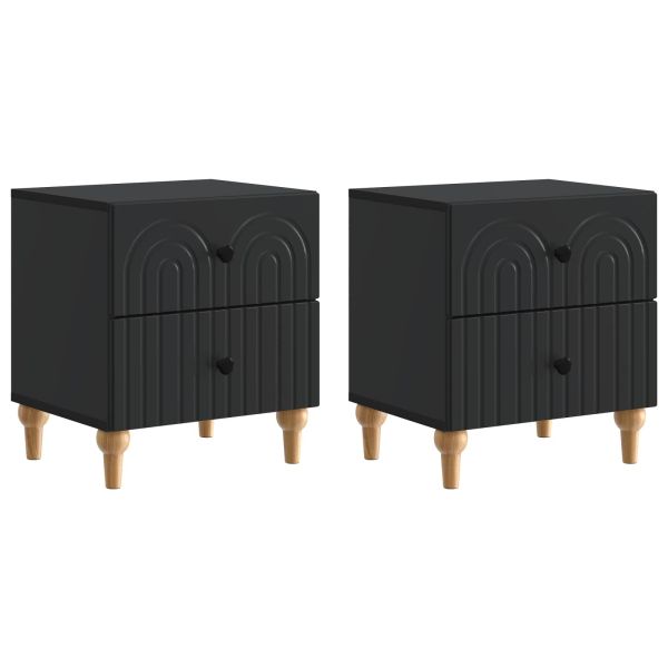 Нощен шкаф 2 pcs Черно 43 x 34,5 x 48 см Инженерна дървесина