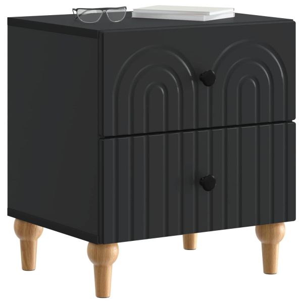 Нощен шкаф 2 pcs Черно 43 x 34,5 x 48 см Инженерна дървесина