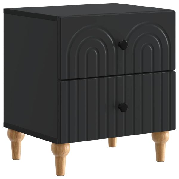Нощен шкаф 2 pcs Черно 43 x 34,5 x 48 см Инженерна дървесина