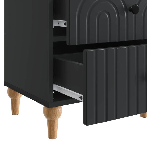 Нощен шкаф 2 pcs Черно 43 x 34,5 x 48 см Инженерна дървесина