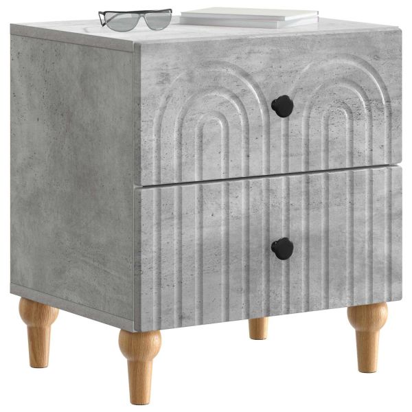 Нощен шкаф с чекмедже 2 pcs Бетонно сиво 43 x 34,5 x 48 см