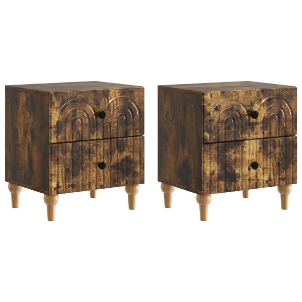 Нощен шкаф с чекмедже 2 pcs Опушен дъб 43 x 34,5 x 48 см