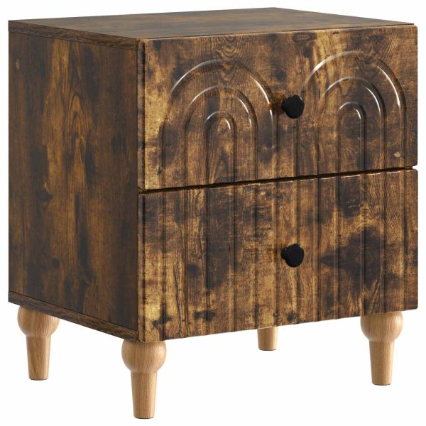 Нощен шкаф с чекмедже 2 pcs Опушен дъб 43 x 34,5 x 48 см