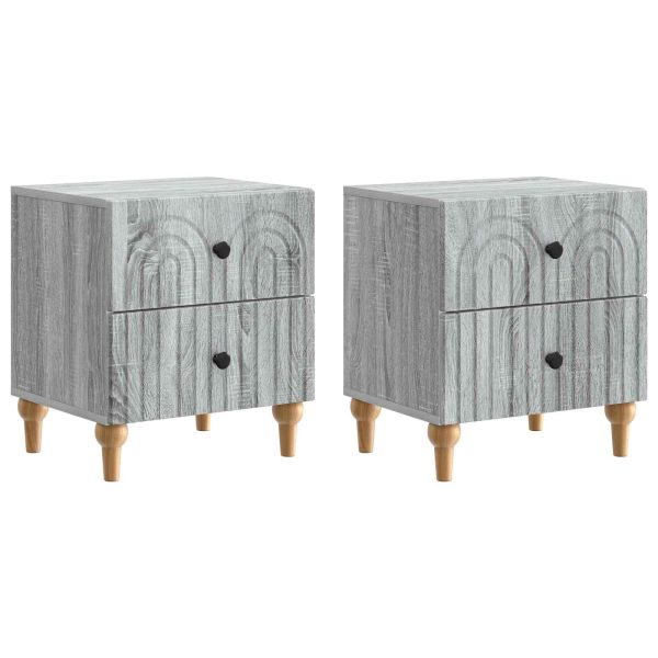 Нощен шкаф с чекмедже 2 pcs Сива сонома 43 x 34,5 x 48 см