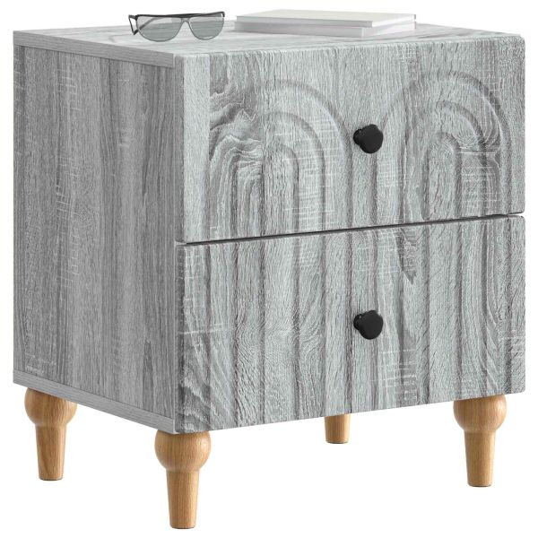 Нощен шкаф с чекмедже 2 pcs Сива сонома 43 x 34,5 x 48 см