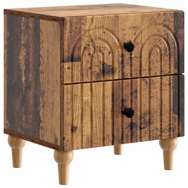 Нощен шкаф с чекмедже 2 pcs Старо дърво 43 x 34,5 x 48 см