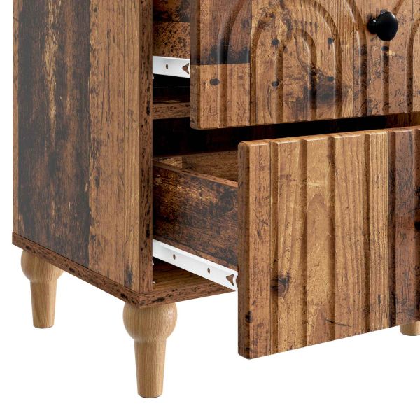 Нощен шкаф с чекмедже 2 pcs Старо дърво 43 x 34,5 x 48 см