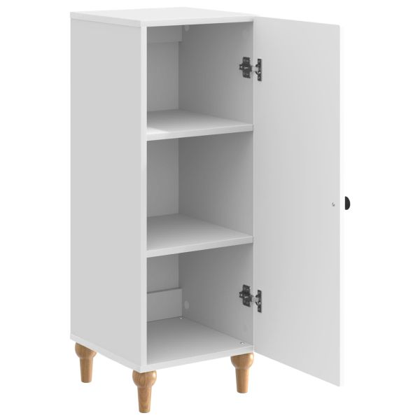 Служебен шкаф Бял гланц 33 x 34,5 x 90 см Инженерна дървесина