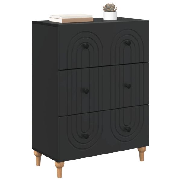 Чекмеджетен шкаф Черно 66 x 34,5 x 90 см Инженерна дървесина