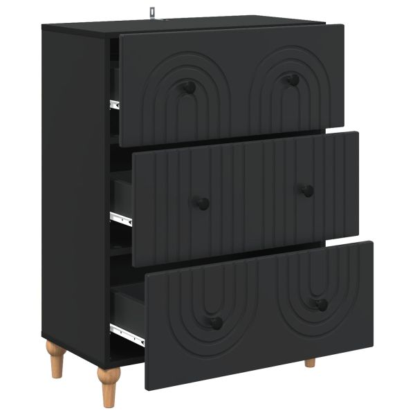 Чекмеджетен шкаф Черно 66 x 34,5 x 90 см Инженерна дървесина